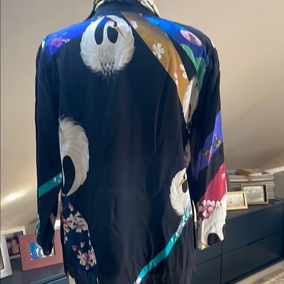 ANNE NAMBA Multicolored 3/4 Sleeve Asymmetrical Blouse - Picture 3 of 6